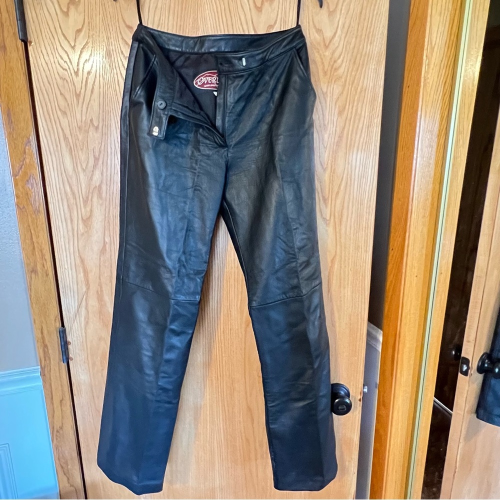 100% Black Leather Pants